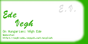 ede vegh business card