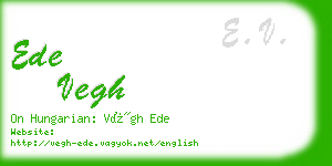 ede vegh business card